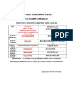 Ct2-Class Xii Online Test Revision Class Time Table