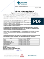 Certificate of Compliance: Supplied Product / Rohs/ Rohs-2/ Rohs-3 Compliance