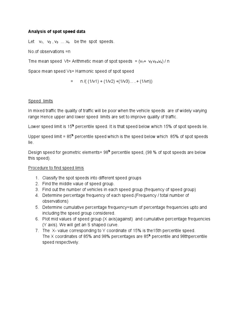 Analysis of Spotspeeddata | PDF | Percentile | Speed Limit