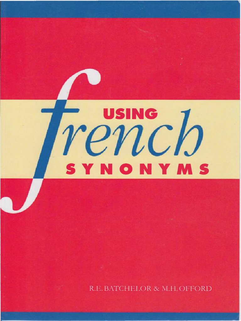 Using French Synonyms PDF PDF Verb Vocabulary
