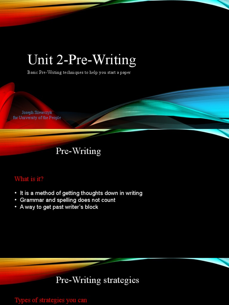 Pre-Writing Techniques for Writers | PDF | Career & Growth
