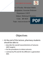 Name of Faculty: Shivakant Shukla Designation: Associate Professor Department: LNCP Subject: Medicinal Chemistry Code: Bp-402T Unit: Iv (C) Topic