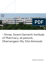 Shree, Swami Samarth Institute of Pharmacy, at Parsodi, Dhamangaon Rly, Dist - Amravati