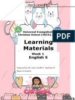 Learning Materials: English 5