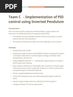 Team C - Implementation of PID Control Using Inverted Pendulum