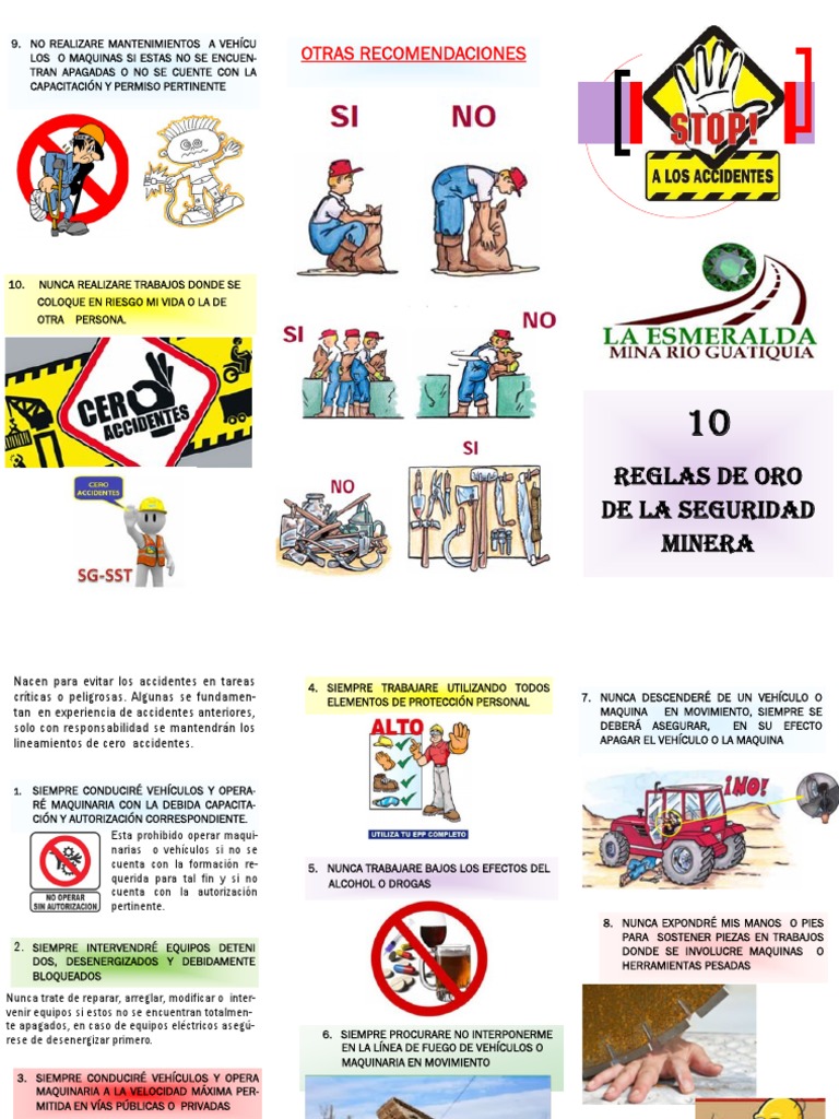 10 Reglas de Oro para Seguridad Minera | PDF | Agitación