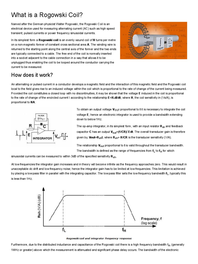 How Rogowski Coils Works PDF Inductor Low Pass Filter