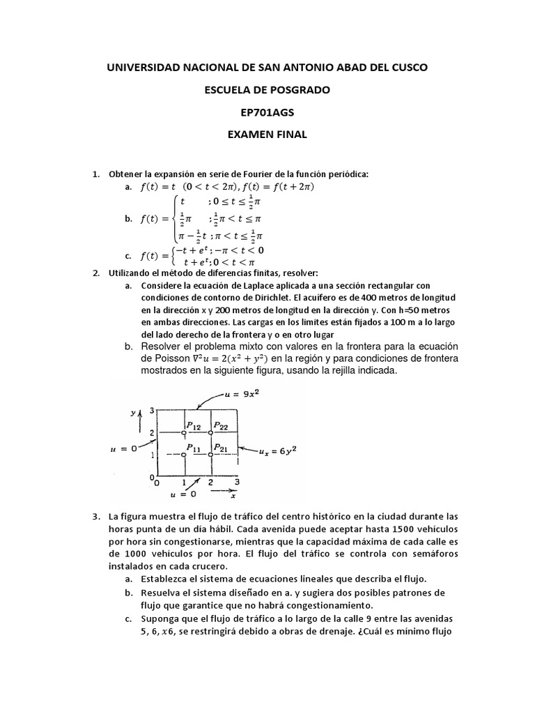 Examen Final de Mate | PDF | Ecuaciones | Optimización Matemática