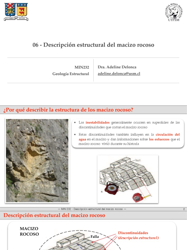 06-MIN232-Descripción Estructural Del Macizo Rocoso PDF | PDF | Estrato ...