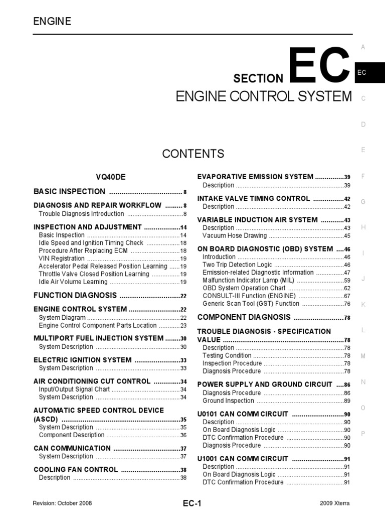 Engine Control System: Section | PDF | Throttle | Systems Engineering