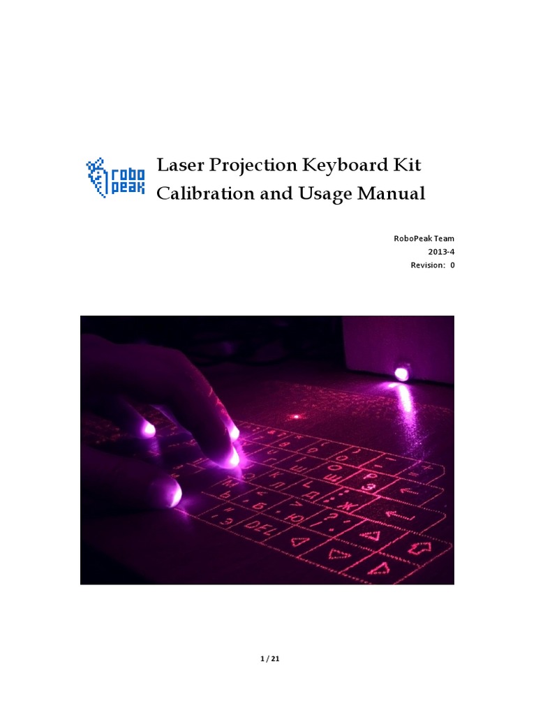 Laser Projection Keyboard Kit Calibration and Usage Manual RoboPeak PDF Computer Keyboard