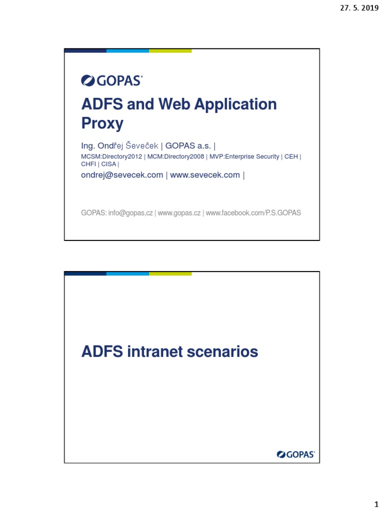 ADFS and Web Application Proxy Overview | PDF | Http Cookie | Public ...