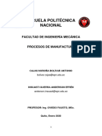 Monografia - 2°bimestre - Procesos de Manufactura - Escuela Politécnica Nacional