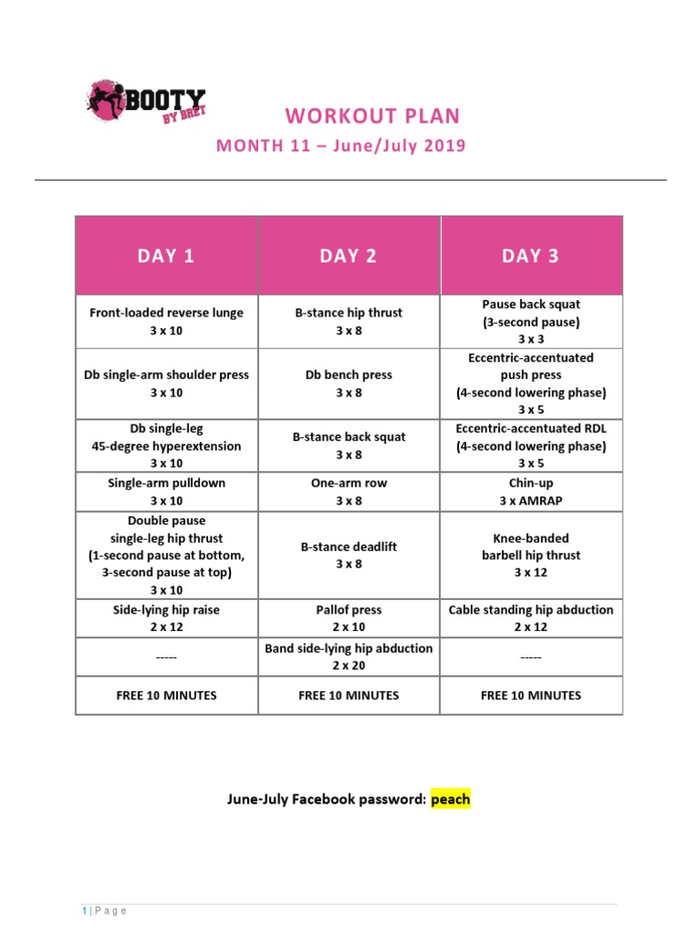 BBB Month 11 Workout Plan PDF | PDF | Anatomical Terms Of Motion ...