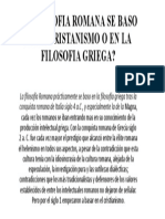 La Filosofia Romana Se Baso en El Cristanismo