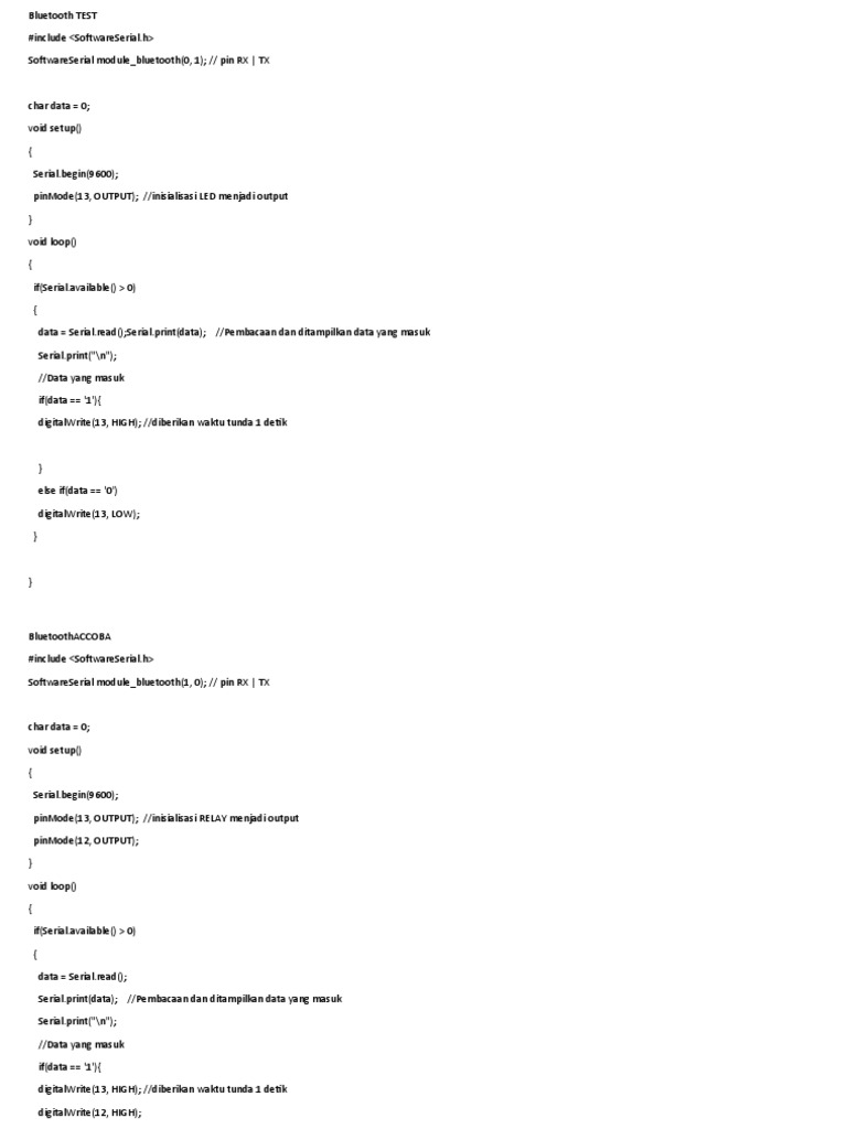 Contoh Program Arduino | Download Free PDF | Tools | Electrical Engineering