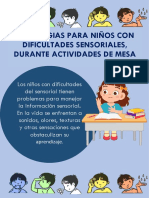 ESTRATEGIAS PARA NIÑOS CON DIFICULTADES SENSORIALES, DURANTE ACTIVIDADES EN MESA