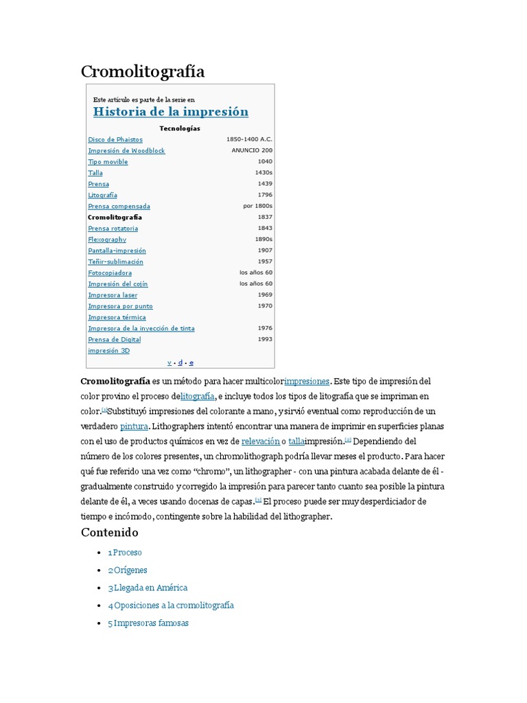 Cromolitografía PDF Litografía Tecnología de medios