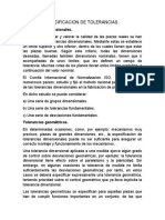 CLASIFICACIÓN Y TIPOS DE TOLERANCIAS PARA ENSAMBLES