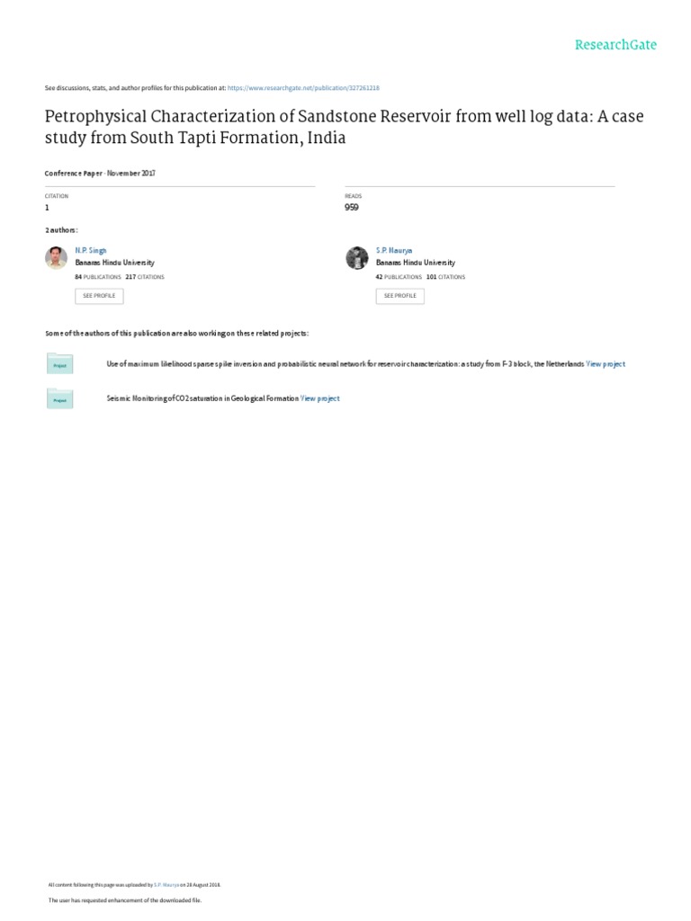 Petrophysical Characterization Of Sandstone Reservoir From Well Log
