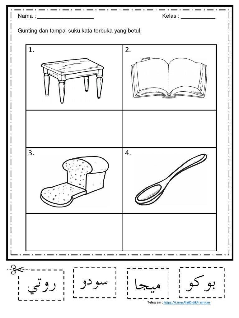 Aktiviti Gunting dan Tampal Suku Kata | PDF | Karier & Perkembangan ...