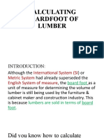 Calculating Boardfoot of Lumber