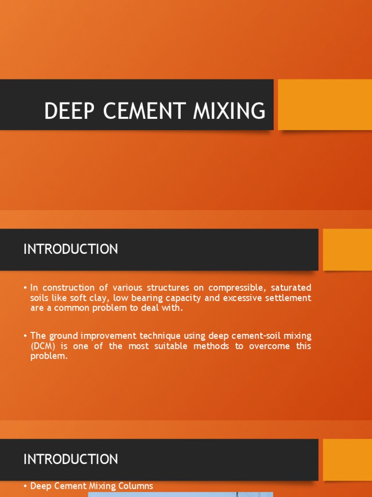 Deep Cement Mixing PDF Drilling Rig Soil