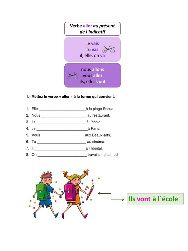 Verbe Aller Au Plus Que Parfait Le Verbe Aller | PDF