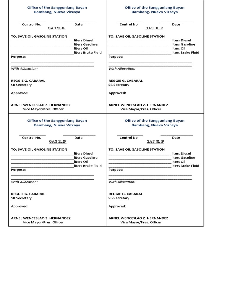 SB Office-Gas Slip Form | PDF | Fuel Production | Petroleum