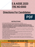 Directions For Candidates 2020