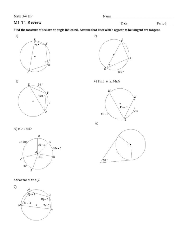 Math 3-4 HP M1 T1 Review Guide | PDF | Rectangle | Geometric Shapes