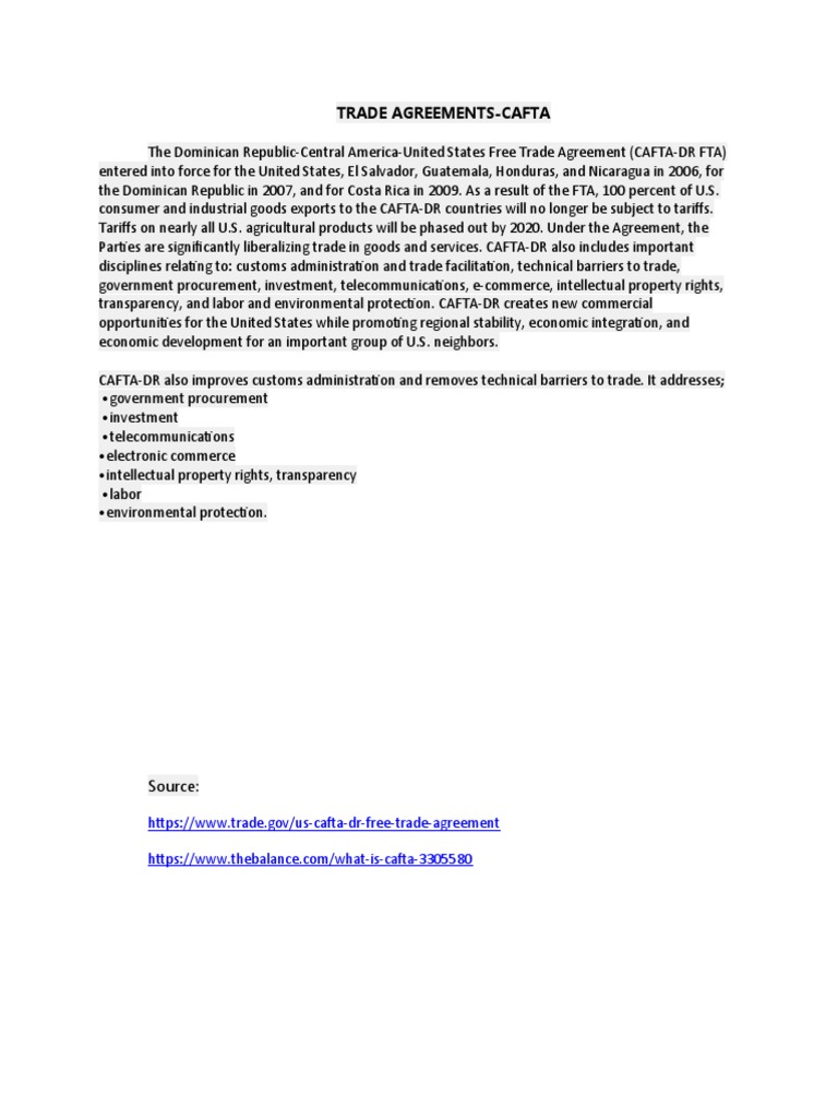 Trade Agreements PDF