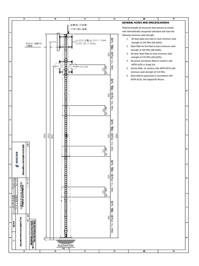 General Notes and Specifications: Elevation | PDF | Screw | Structural ...