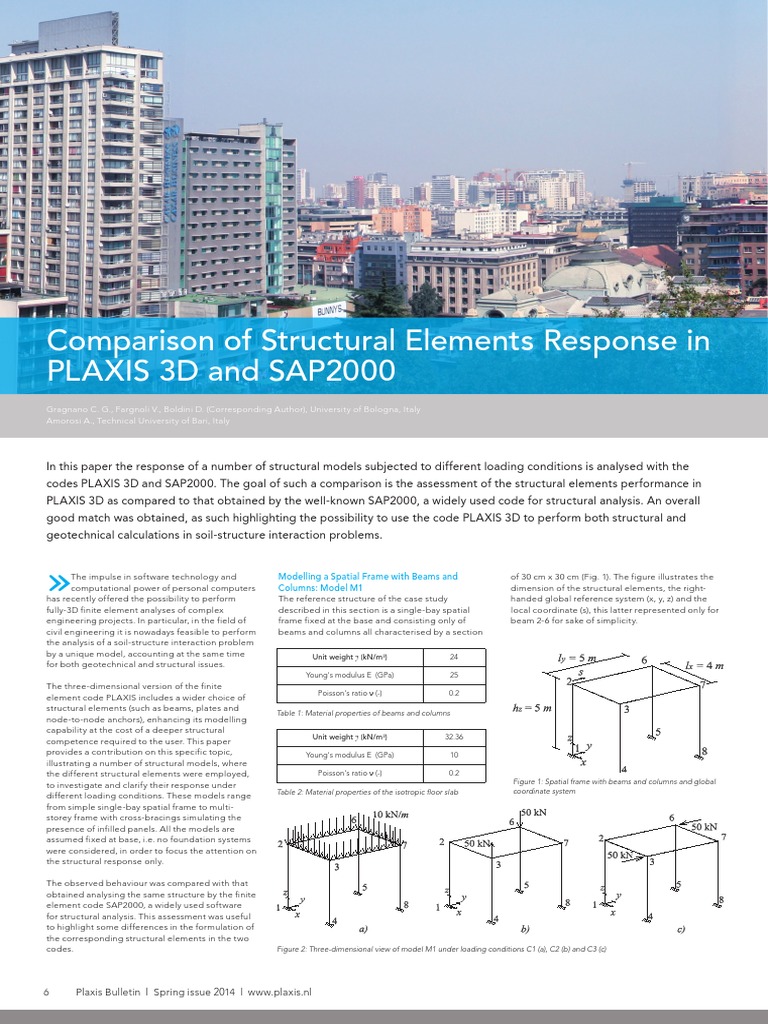 PLAXIS 3D vs SAP2000: Structural Analysis | PDF | Beam (Structure ...