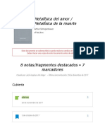 Notas de - Metafísica Del Amor - Metafísica de La Muerte