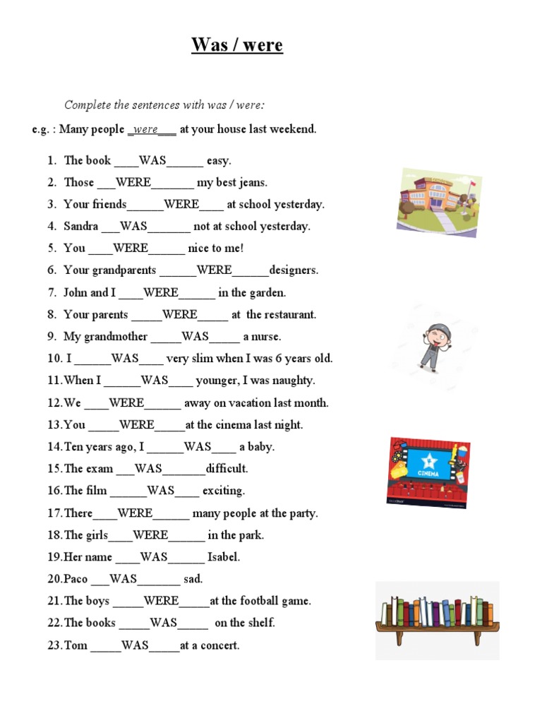 Was - Were Sentences | PDF