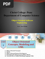 Christ College-Pune Department of Computer Science: Object Oriented Software Engineering