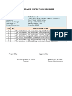 Maintenance Inspection Checklist Workstation 1