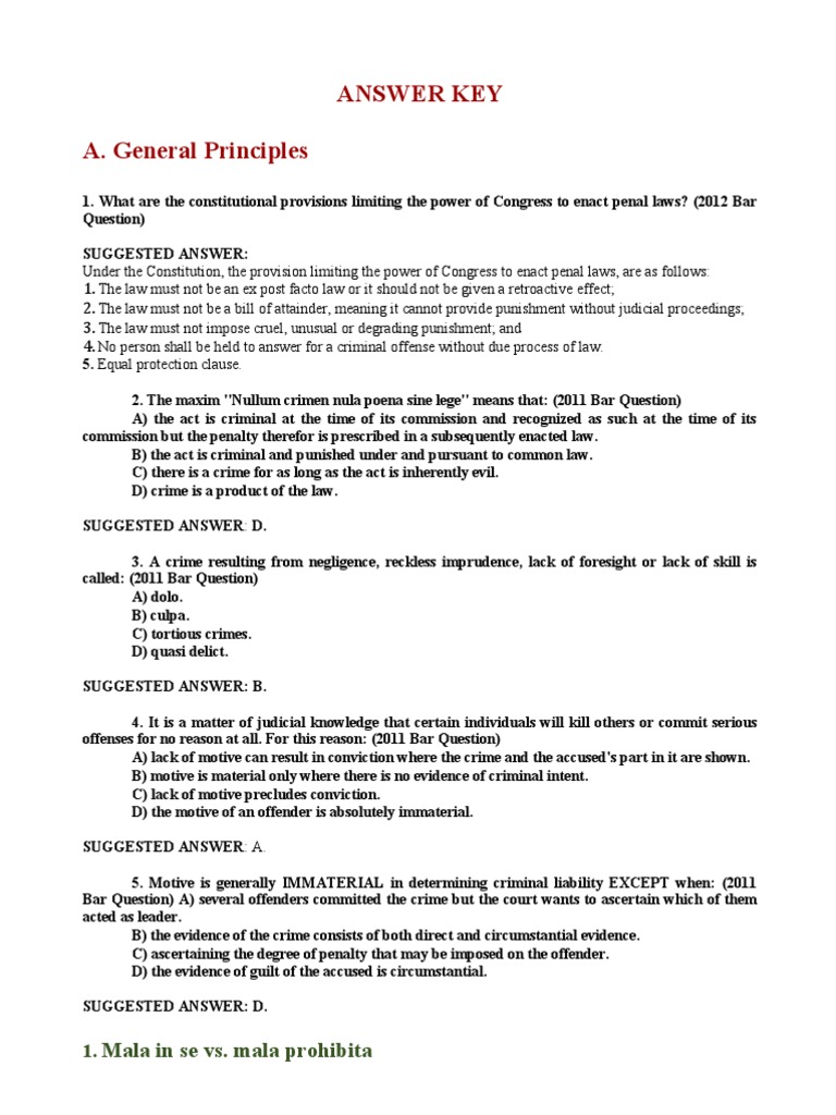Constitutional Limits on Penal Laws | PDF | Crime & Violence | Crime ...