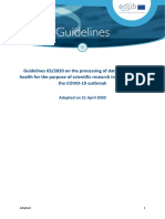 Edpb Guidelines 202003 Healthdatascientificresearchcovid19 en PDF