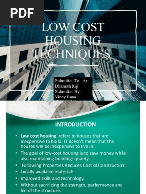 Low Cost Housing Techniques