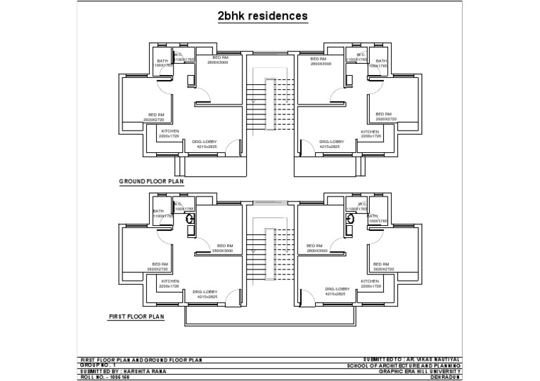 2BHK Floor Plans Submission | PDF