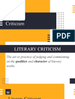 Literary Criticism Theories (A PPT Presentation)