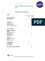 L2 Statement of Financial Position For Limited Companies