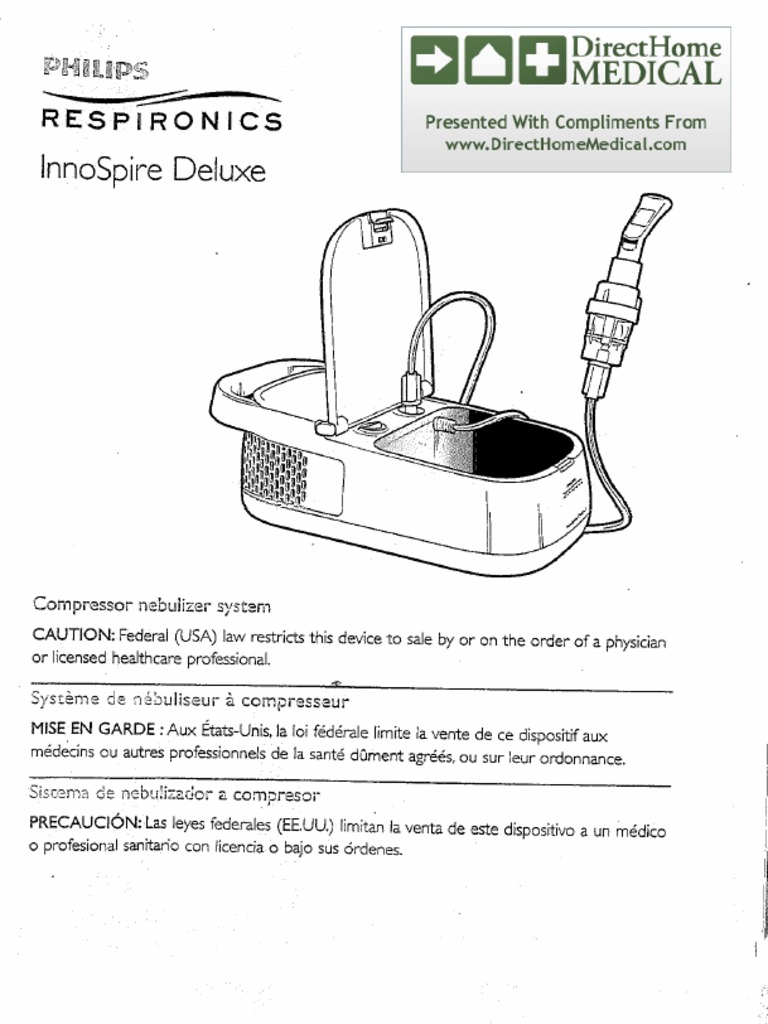 Innospire Deluxe Compressor Nebulizer Instructions | PDF