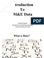 To M&E Data: Richard Banda Research and Marketing Manager Central Statistical Office