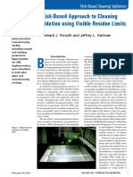 A Risk-Based Approach To Cleaning Validation Using Visible Residue Limits