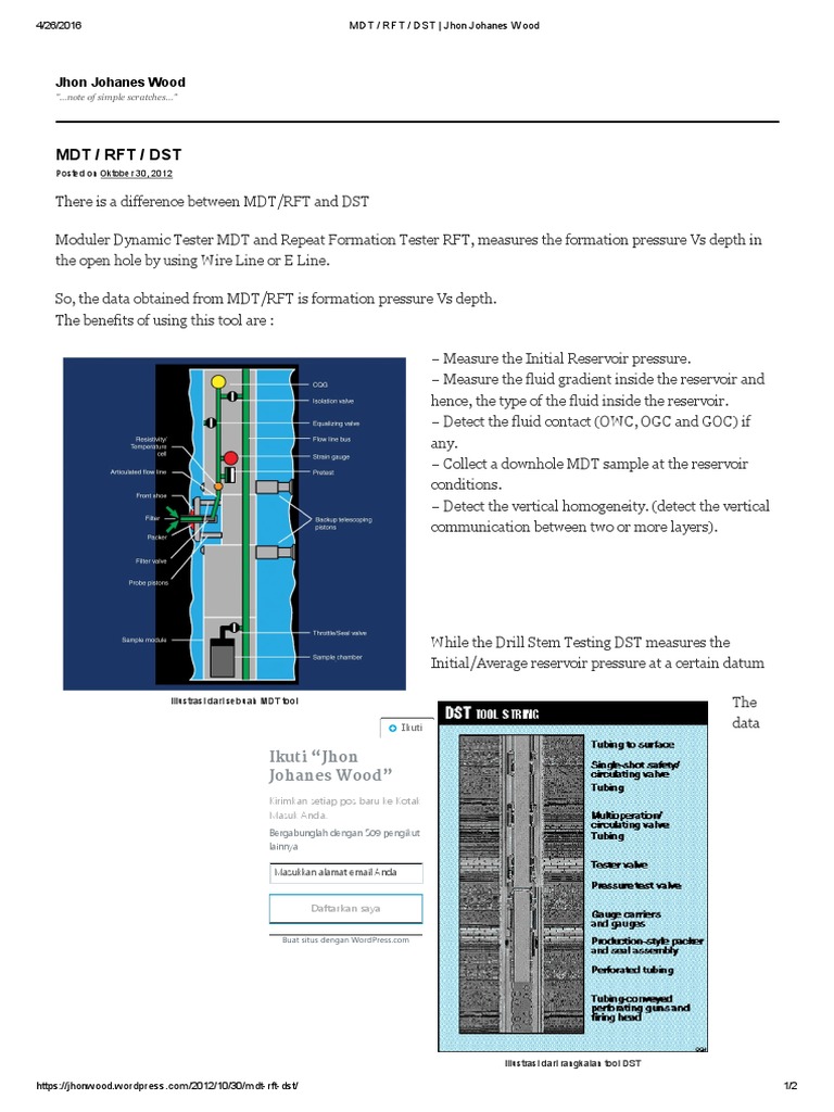 MDT and RFT Tool Overview | PDF | Chemical Engineering | Applied And ...