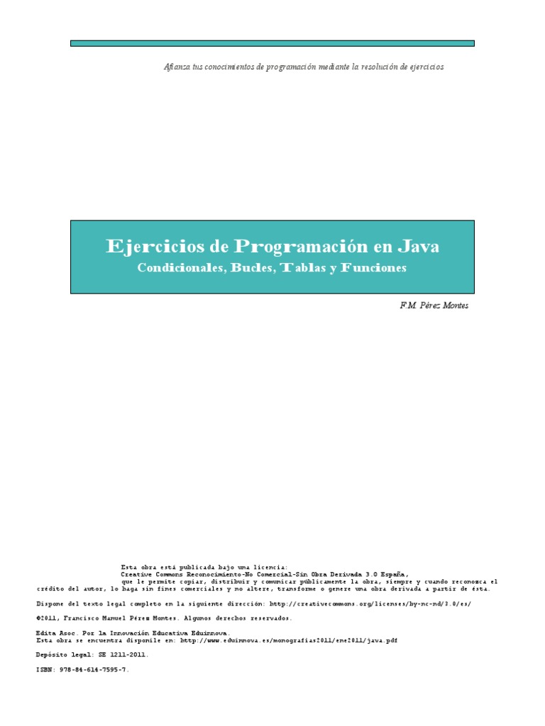 Ejercicios de Programaci N en Java | PDF | Lenguaje de programación ...