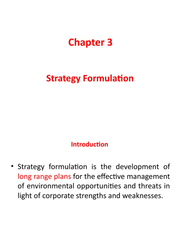 Strategic Formulation: Defining Vision, Mission, Objectives and ...